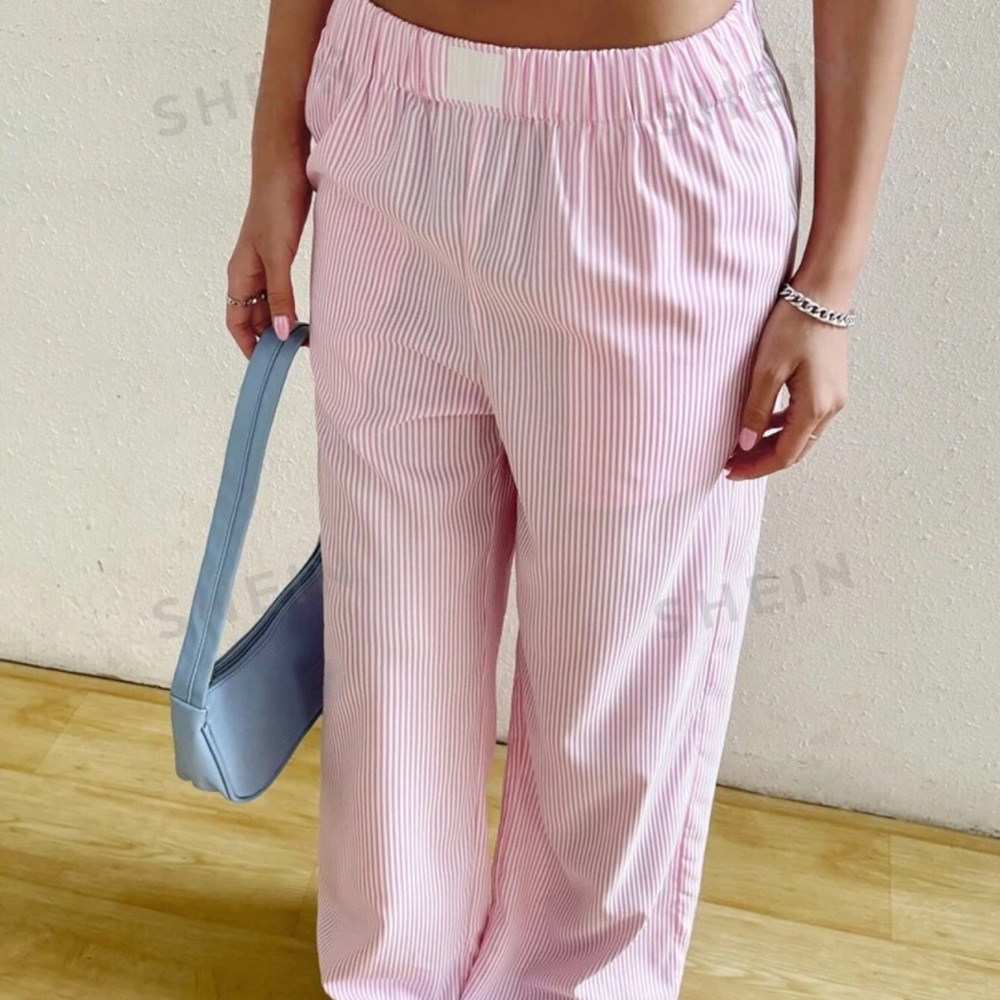 shein pink striped pants